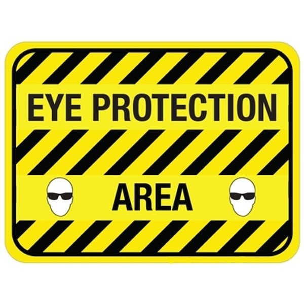 Eye Protection Area 16in Diameter Non Slip Floor Sign